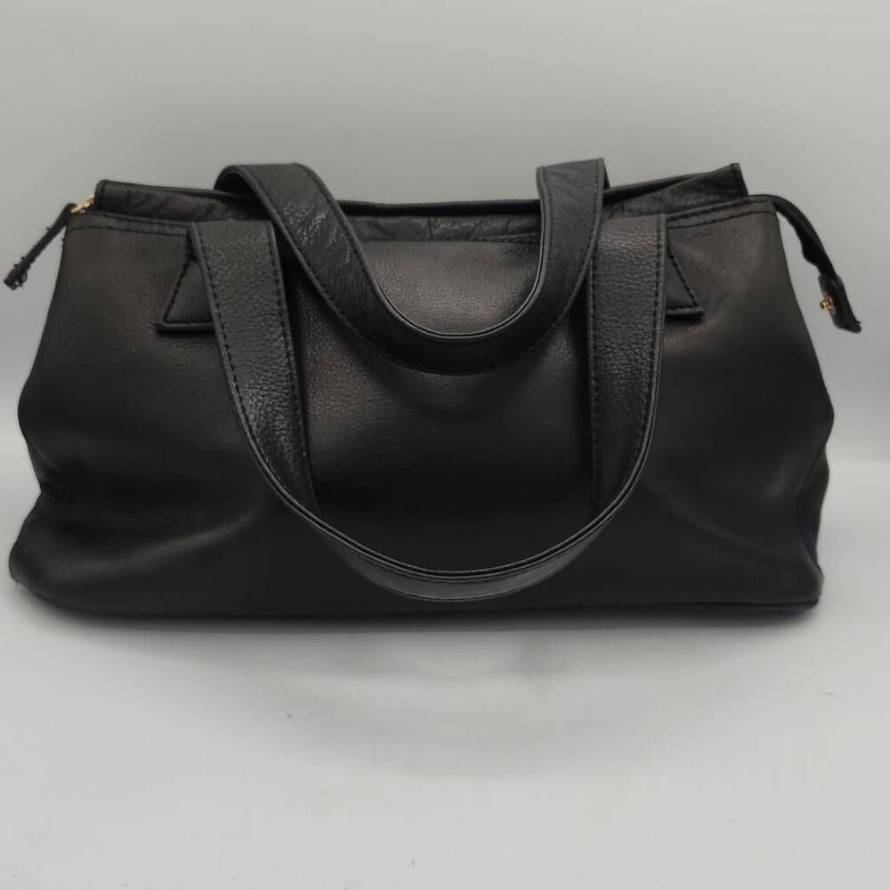 Relativity black leather satchel bag